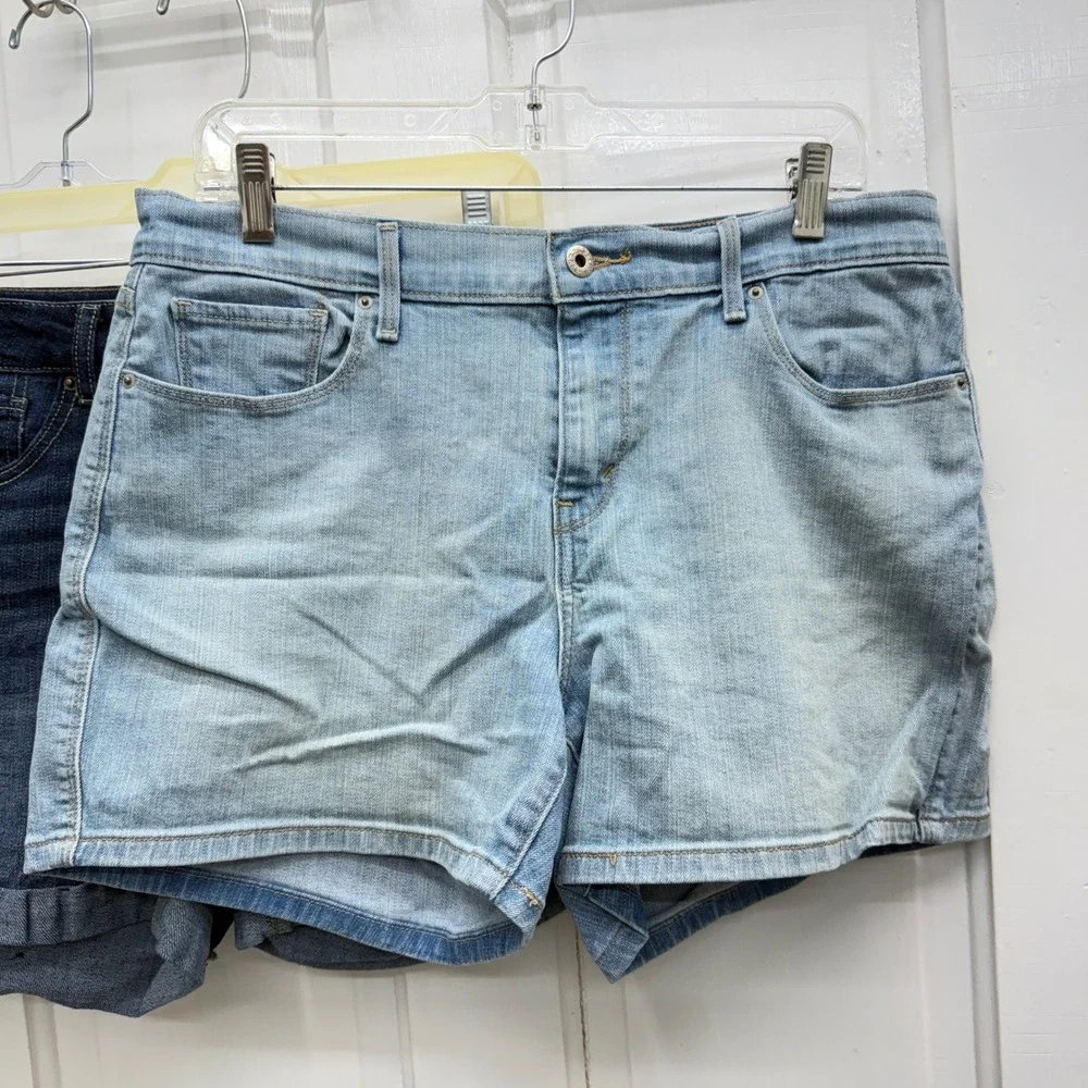 Lot of 6 Women's‎ 12 Shorts Denim Chino Yellow Grey Blue Assorted Bundle